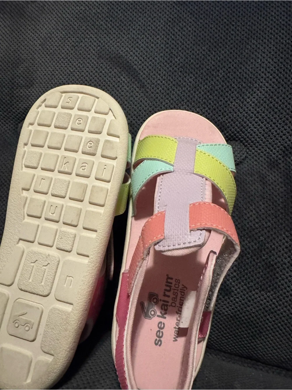 See Kai Run Colorblock Kids Sandals in Pink, Mint, Lime & Coral